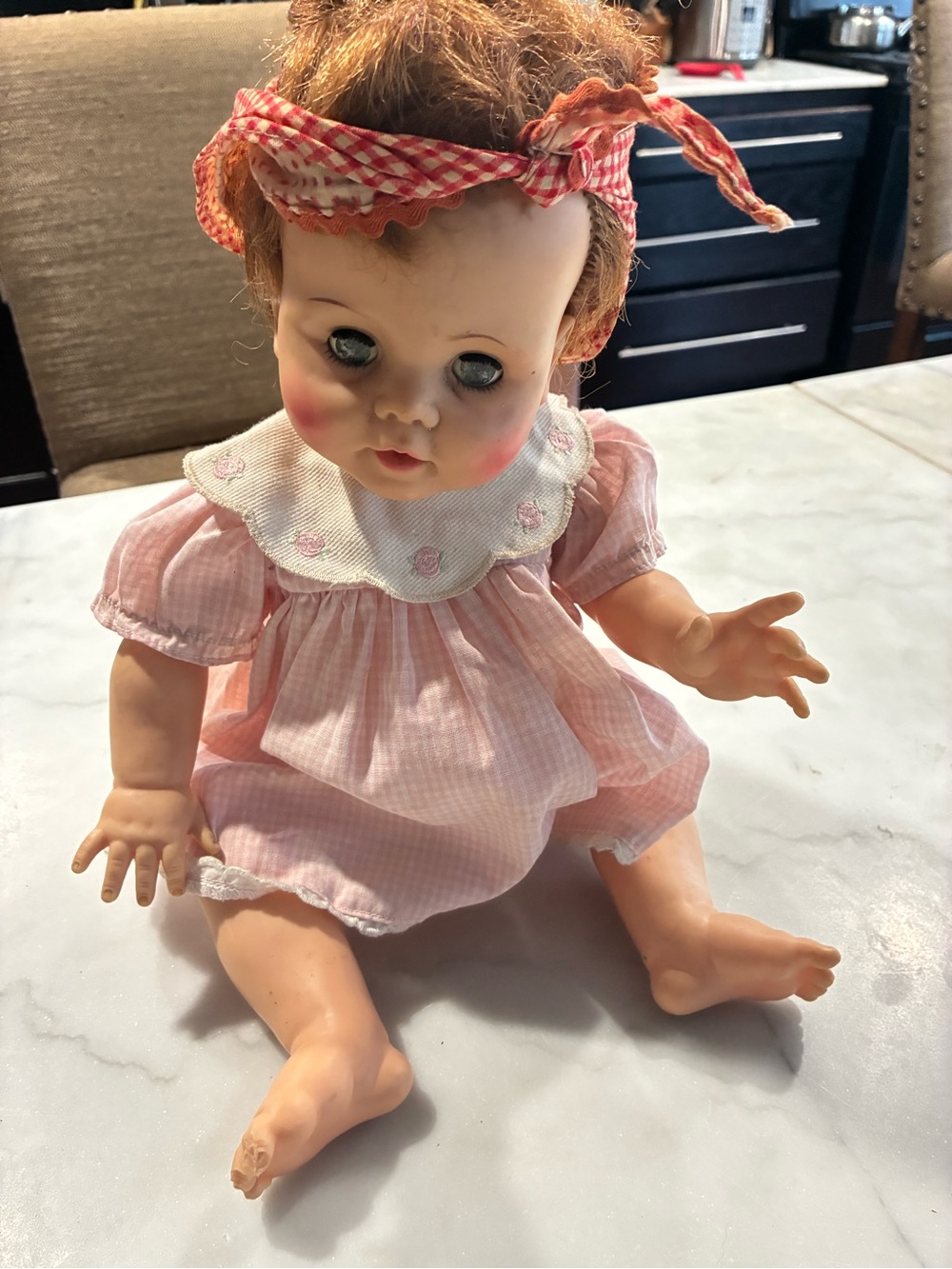 1960s Betsy Wetsy Ideal Toys Baby Doll Molded Hair Rubber Jointed Sleepy Eyes